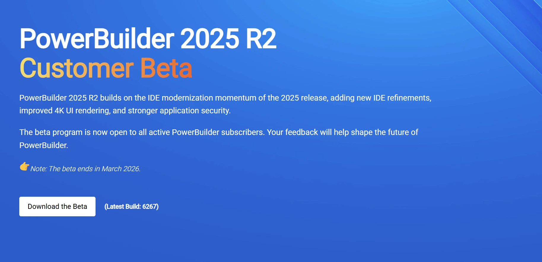 PowerBuilder 2025 R2 Customer Beta Program - Join Now