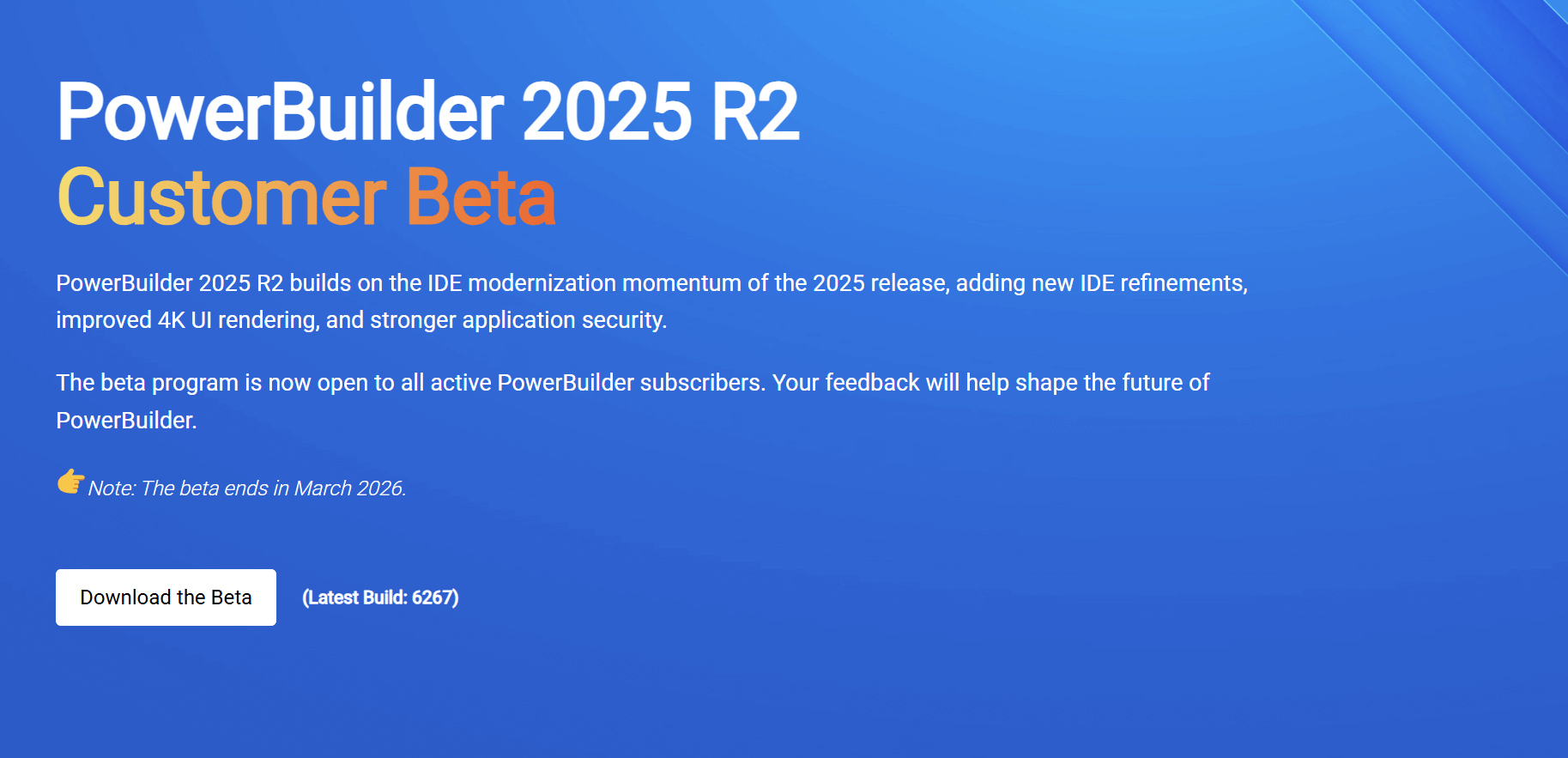 PowerBuilder 2025 R2 Customer Beta Program - Join Now